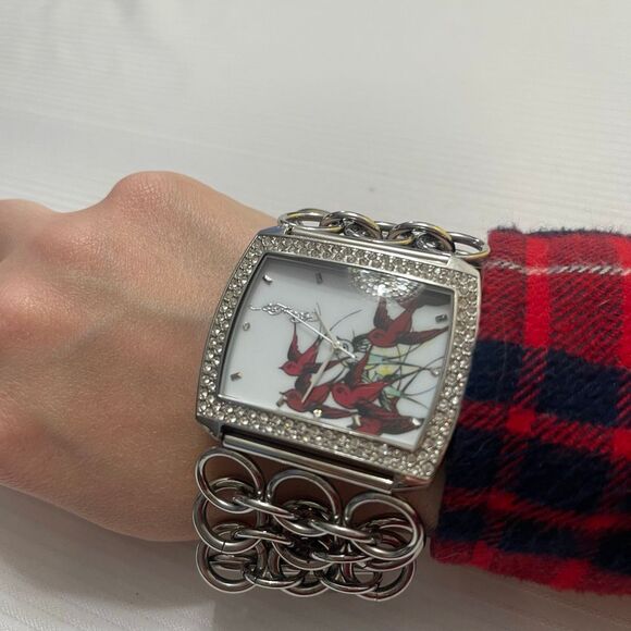 Ed Hardy Edly Ladies Lynx Sparrows Wrist Watch 7" Y2k Needs Battery - Picture 1 of 7